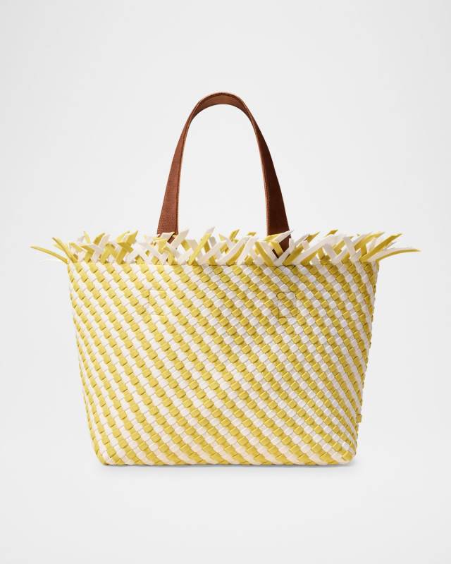 Havana Medium Fringe Woven Tote Bag